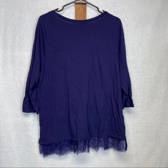 Lane‎ Bryant Purple Short Sleeve Scoop Neck Top Size 14/16 - Picture 4 of 9